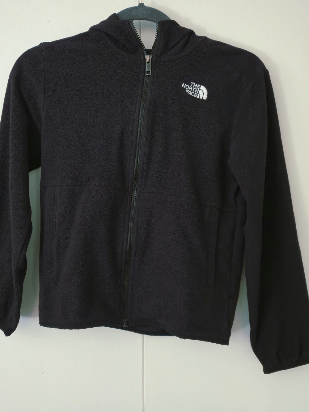 The North Face Kids Black Hooded Full Zip Fleece